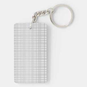 Grey, modern, simple, cool, trendy grid lines keychain