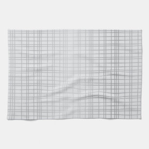 Grey, modern, simple, cool, trendy grid lines kitchen towel