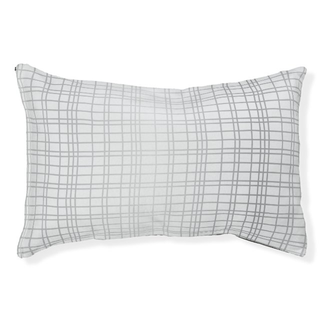 Grey, modern, simple, cool, trendy grid lines pet bed (Front)