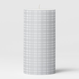 Grey, modern, simple, cool, trendy grid lines pillar candle