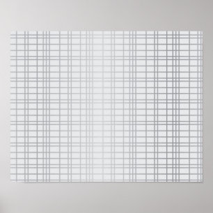 Grey, modern, simple, cool, trendy grid lines poster