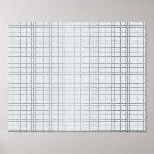 Grey modern simple cool trendy grid lines poster