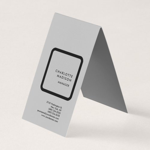 Grey Modern Simple Minimalist Plain Professional Business Card