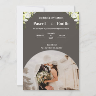 Grey modern wedding invitation