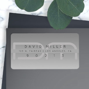 Grey Modernistic Return Address Label