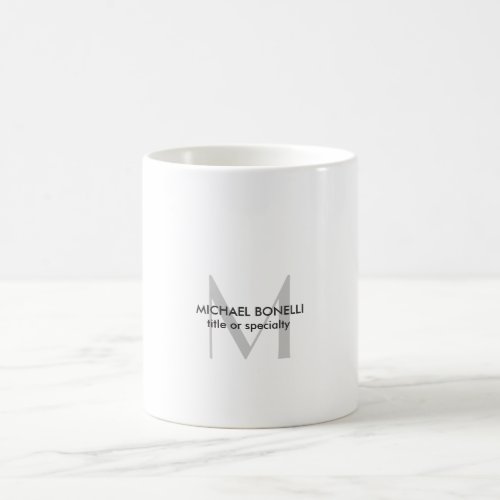 Grey Monogram Black White Coffee Mug