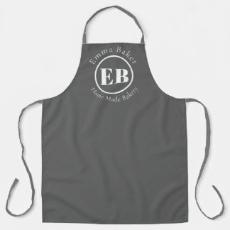 Grey Monogram Chef Apron Personalized Logo