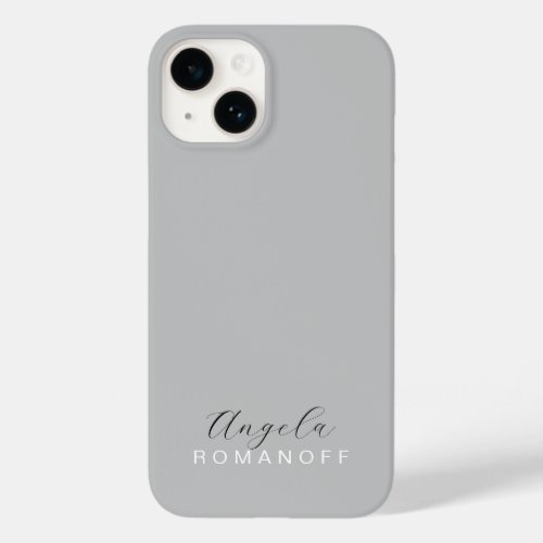 Grey Monogram Modern Minimalist Feminine Case_Mate iPhone 14 Case