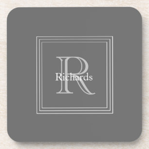 Grey Monogram S/6 Coasters