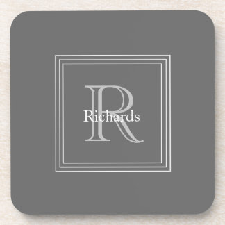 Grey Monogram S/6 Coasters