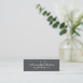 Grey Monogram Simple Customizable Mini Business Card (Standing Front)