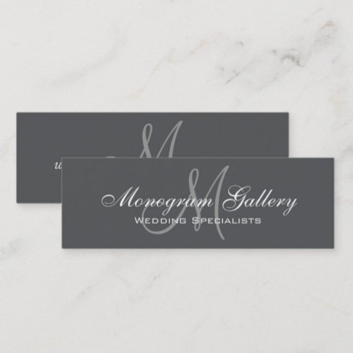 Customizable Grey Monogram Simple Customizable Business Cards