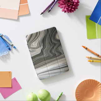 Grey Monotone Artistic Acrylic Pour Abstract iPad Mini Cover