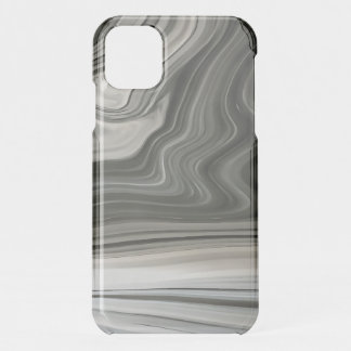 Grey Monotone Artistic Acrylic Pour Abstract iPhone 11 Case