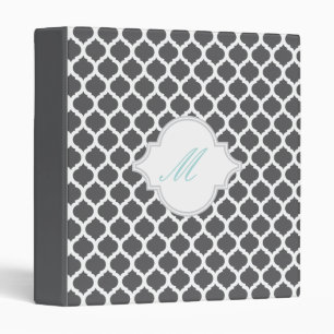 Grey Moroccan Pattern with Monogram Photo Binders