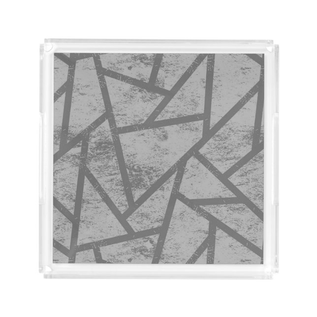 Grey mosaic pattern acrylic tray (Front)