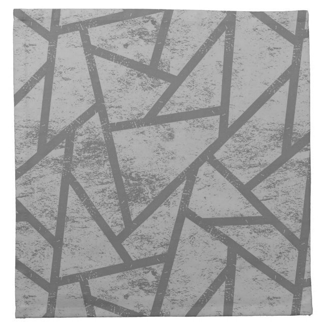 Grey mosaic pattern cloth napkin (Front)