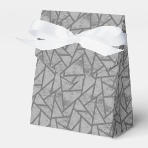 Grey mosaic pattern favor boxes