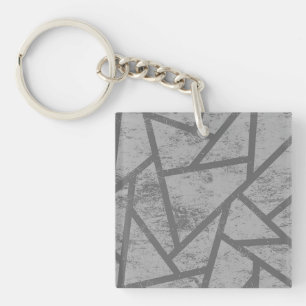 Grey mosaic pattern keychain