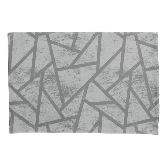 Grey mosaic pattern pillow case (Front)