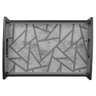 Grey mosaic pattern serving tray