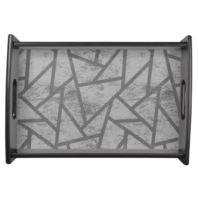 Grey mosaic pattern serving tray (Front)
