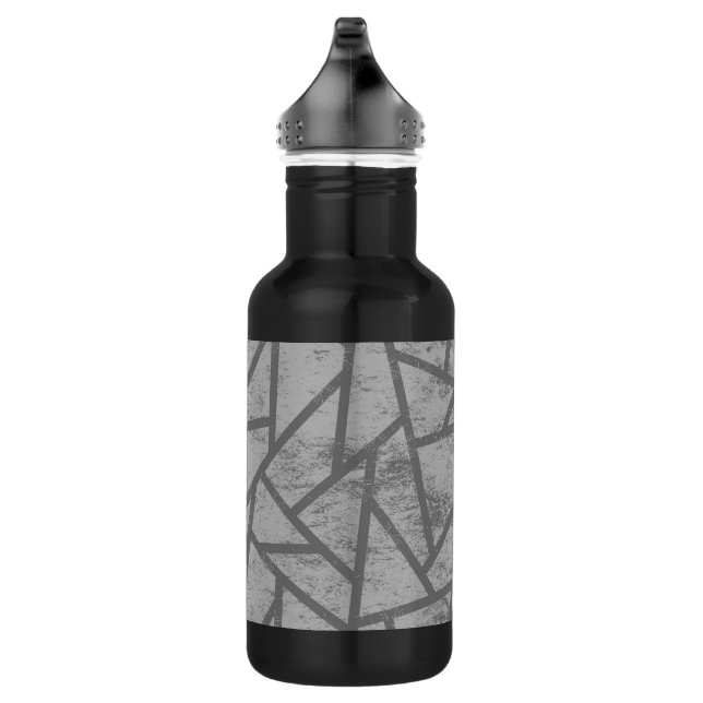 Grey mosaic pattern stainless steel water bottle (Right)