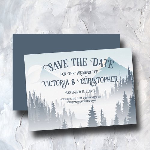 Grey Mountain Fog Forest Wilderness Winter Save The Date