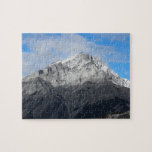 [ Thumbnail: Grey Mountain Peak, Cloudy Blue Sky Jigsaw Puzzle ]
