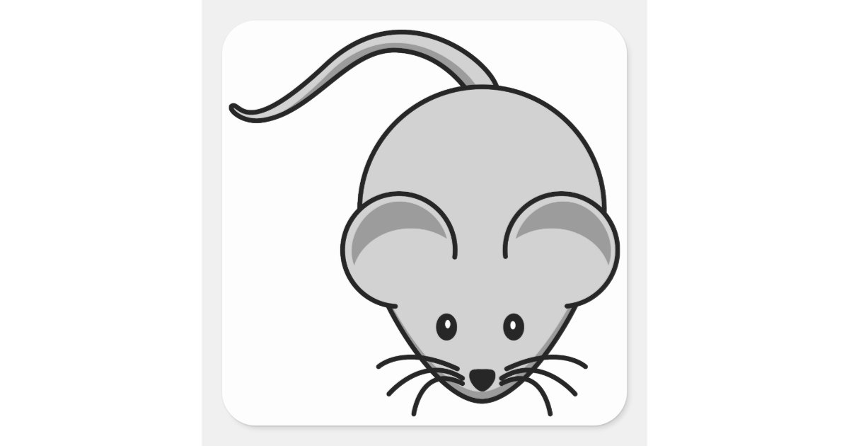 Grey Mouse Cartoon Square Sticker | Zazzle Grey Mouse Cartoon Square Sticker | Zazzle