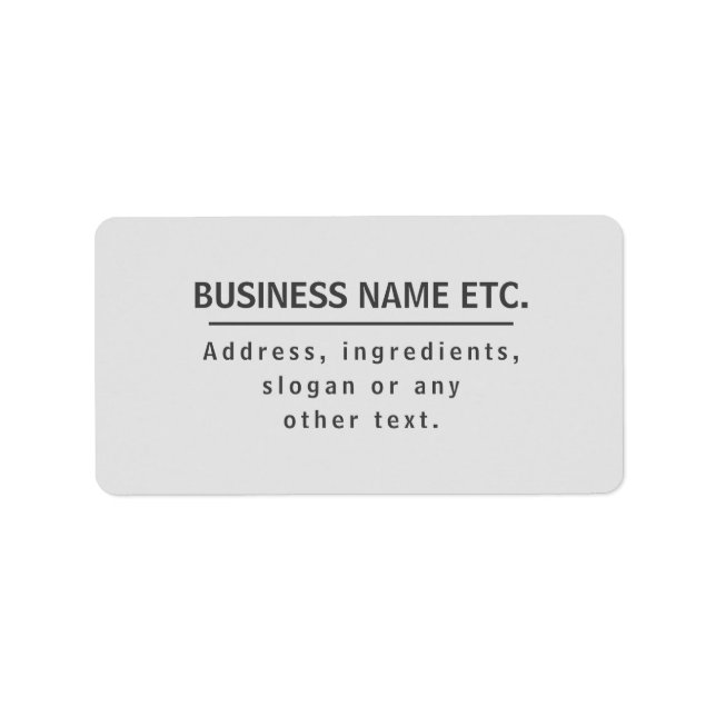 Grey Multi-Purpose Label (Front)
