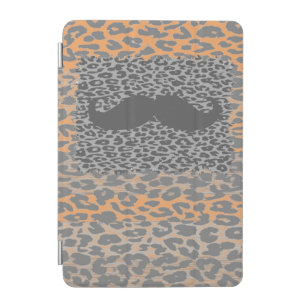Grey Mustache and Leopard Print iPad Mini Cover