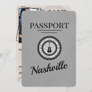 Grey Nashville Passport Save The Date