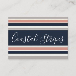 Grey Navy Blue Pink Coastal Stripes Pattern