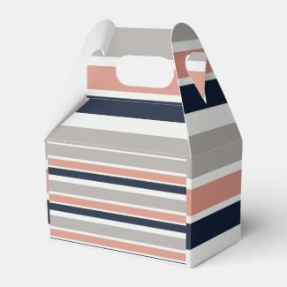 Grey Navy Blue Pink Coastal Stripes Pattern