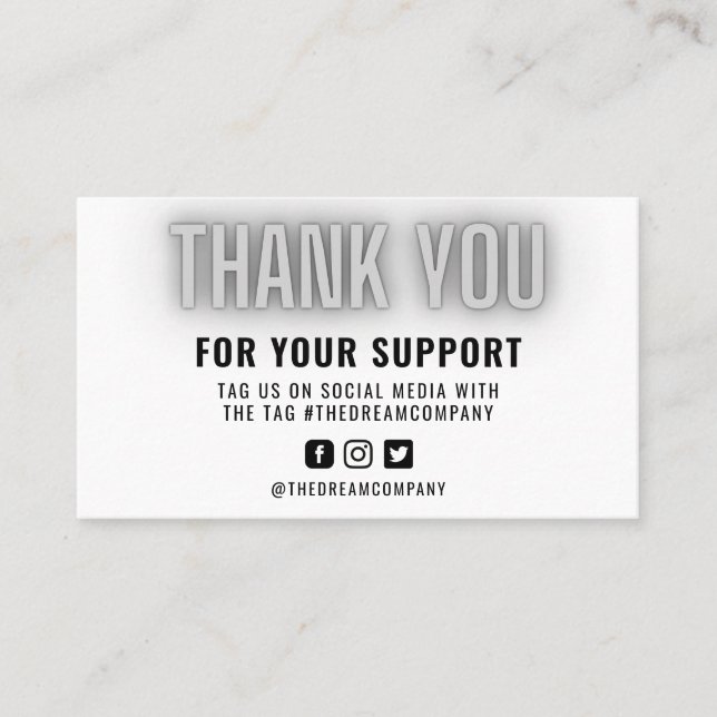 Grey Neon Modern Thank You Logo Media Insert (Front)