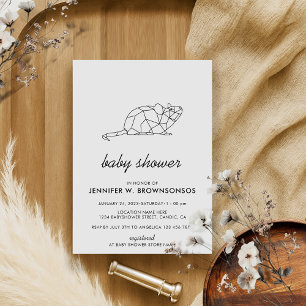 Grey Neutral Summer Fall Animal Mouse Invitation