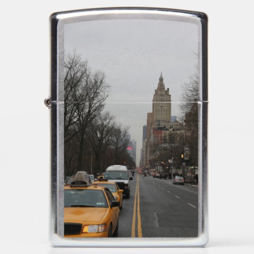 Grey New York City Street with Yellow Cab Zippo Lighter