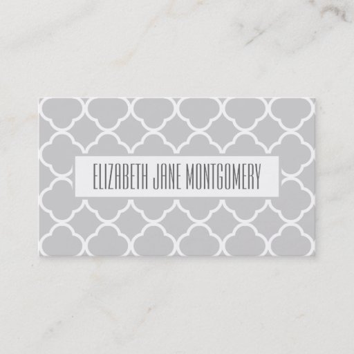 Customizable Grey Ogee Modern Appointment Business Card