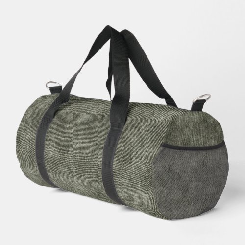 Grey Olive Denim Pattern Duffle Bag