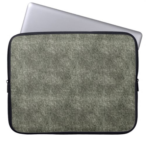 Grey Olive Denim Pattern Laptop Sleeve