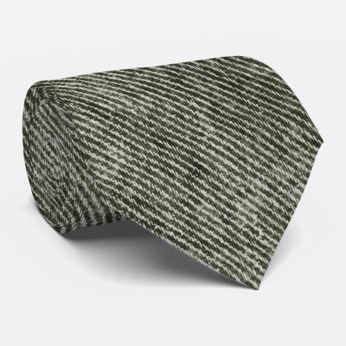 Grey Olive Denim Pattern Neck Tie