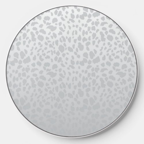 Grey Ombre Leopard Print Wireless Charger