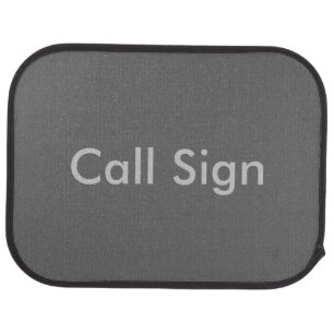 Grey on Charcoal Amateur Radio Call Sign Car Mat