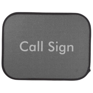 Grey on Charcoal Amateur Radio Call Sign Car Mat