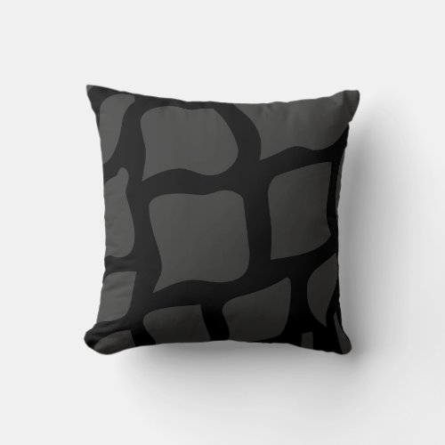 grey on dark grey abstract print throw pillow