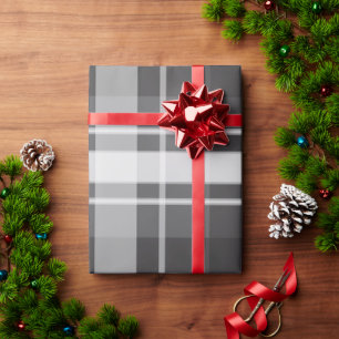 Grey on Grey Plaid Wrapping Paper