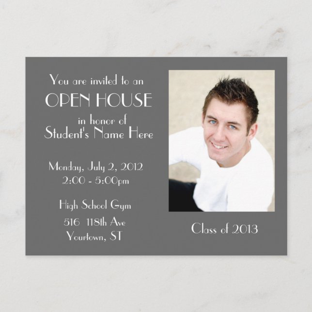 Grey Open house postcard (Front)