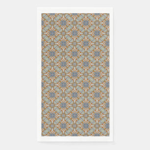 Grey, Orange, Blue Diamond Tiled Pattern Paper Guest Towels