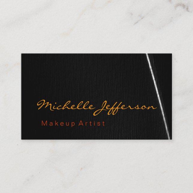 Grey Orange Color Makeup Artist Chic Business Card (Front)